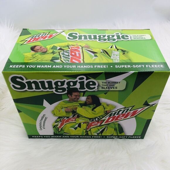 Brand  New‎ Snuggie MTN Mountain Dew 71" X 54" Blanket w/ Sleeves Christmas 2023 - Picture 3 of 5